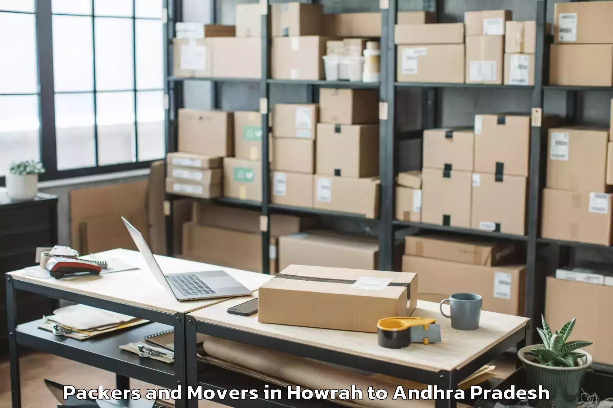 Trusted Howrah to Pittalavanipalem Packers And Movers